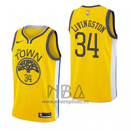 Camiseta Golden State Warriors Shaun Livingston NO 34 Earned 2018-19 Amarillo